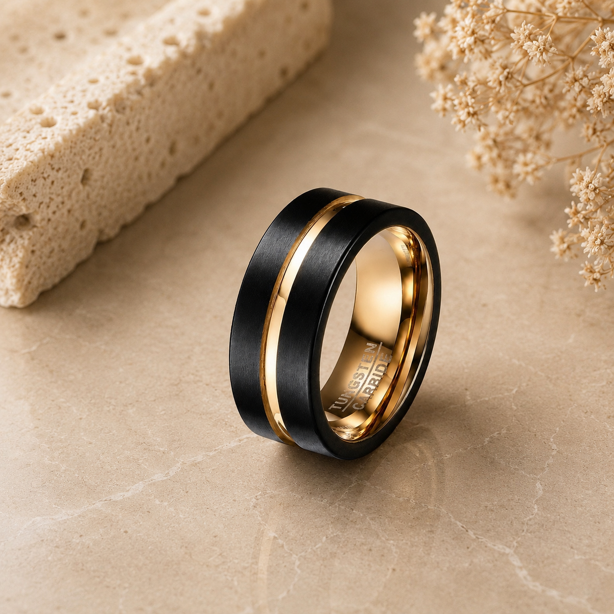 Black and Rose Gold Men's Ring