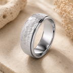 Men’s Silver Hammered Wedding Ring