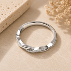 Silver Petite Twisted Engagement Ring