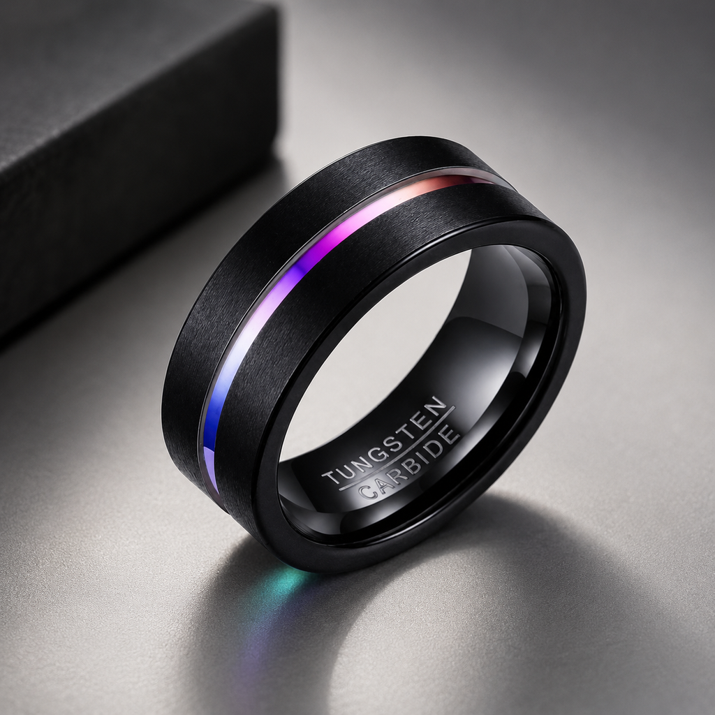 Men's Black Tungsten Wedding Ring