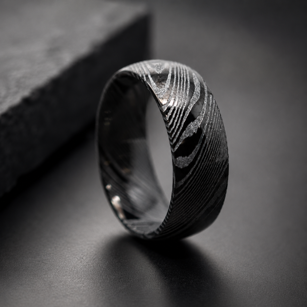 Men's Damascus Steel Wedding Ring
