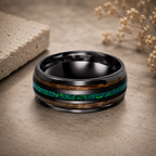 Men's Tungsten Opal Wedding Ring