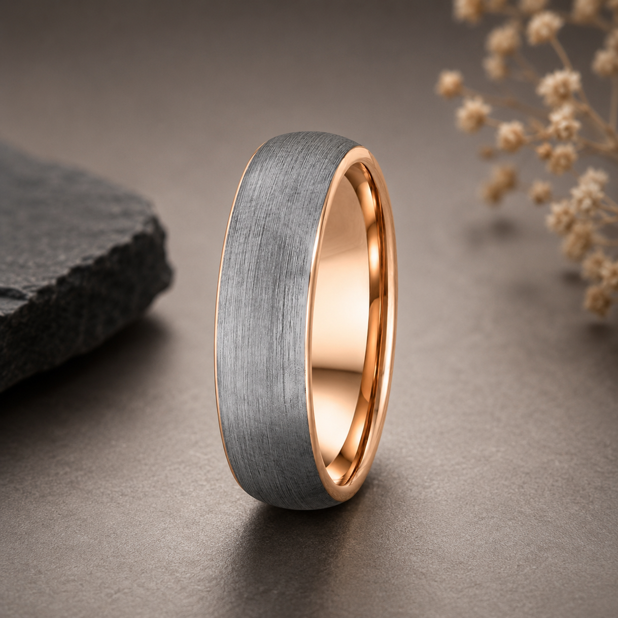 Men's Brushed Tungsten Wedding Ring