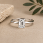 2 Carat Emerald Cut Solitaire Moissanite Ring