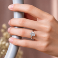 Classic Pear Cut Solitaire Moissanite Ring