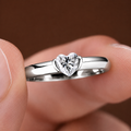 Mini Heart Cut Solitaire Moissanite Ring