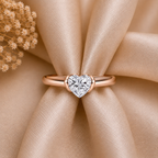 Mini Heart Cut Solitaire Moissanite Ring