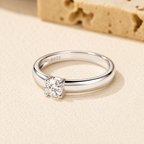 Mini Round Cut Solitaire Moissanite Ring