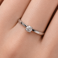 Petite Round Cut Solitaire Moissanite Ring