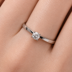 Petite Round Cut Solitaire Moissanite Ring