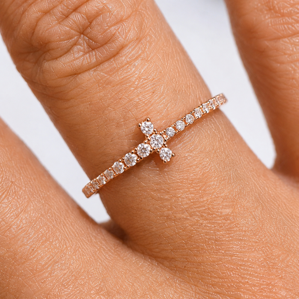 T-Shaped Eternity Moissanite Band