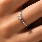Square-Shaped Emerald Cut Moissanite Ring