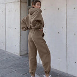 2-Piece Solid Hoodie & Sweatpants Set