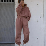 2-Piece Solid Hoodie & Sweatpants Set