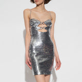 Iconic Silver Sequin Mini Dress Silver