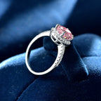 Sapphire Round Cut Halo Engagement Ring
