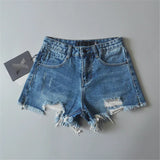 Distressed Denim Shorts Blue