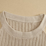 2-Piece Knitted Mesh Beach Cover Up Skirt Set Beige