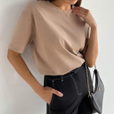 Cotton Soft Basic T-Shirt Brown