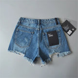 Distressed Denim Shorts Blue