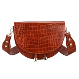 Half Moon Faux Leather Crossbody Bag Brown