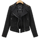 Lace Biker Jacket Black