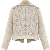 Lace Biker Jacket White