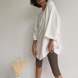 2-Piece Oversized T-Shirt and Shorts Matching Set Beige