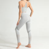 2-Piece Mesh Workout Set Gray