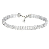 Glitzy Diamond Choker White (Thin Band)