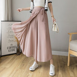 Pleated Chiffon High Waist Pants Pink