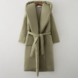 Hooded Long Puffer Parker Coat Green