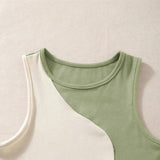 Swirly Sleeveless Tank Top Green