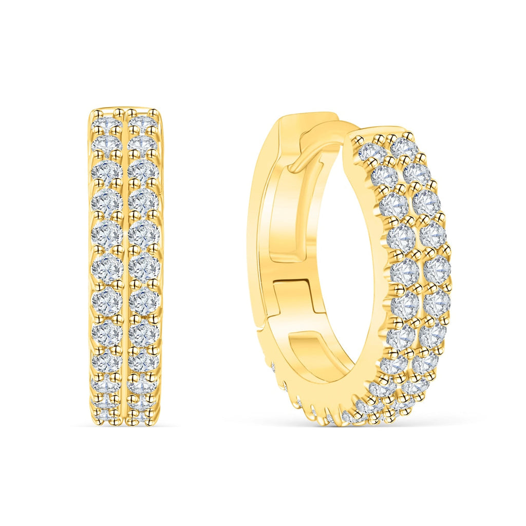 Double Row Huggie Bridal Earrings