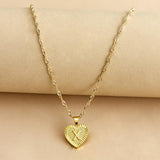 Initial Letter Heart Pendant Necklace