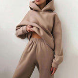 2-Piece Basic Cozy Sweatpants Set Brown