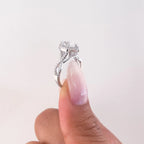 Twisted Marquise Cut Halo Moissanite Ring