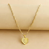 Initial Letter Heart Pendant Necklace