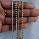 Rope Chain Necklace Silver