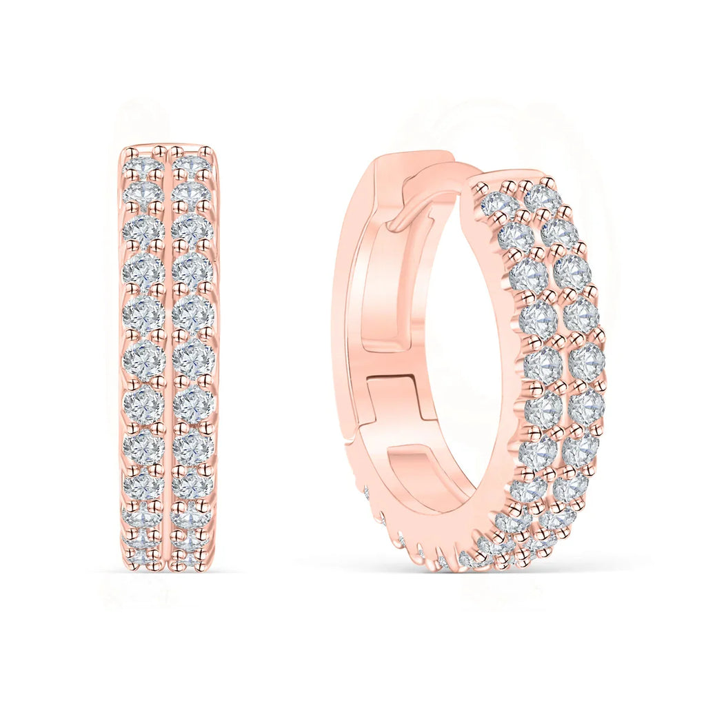 Double Row Huggie Bridal Earrings