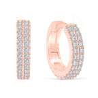 Double Row Huggie Bridal Earrings