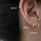 Stainless Steel Minimalist Hoop Earrings Gold