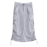 Double Drawstring Pocket Light Gray