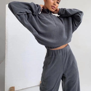 Velvet Sweater and Sweatpants Set