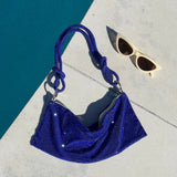 Crystal Knot Shoulder Bag Blue