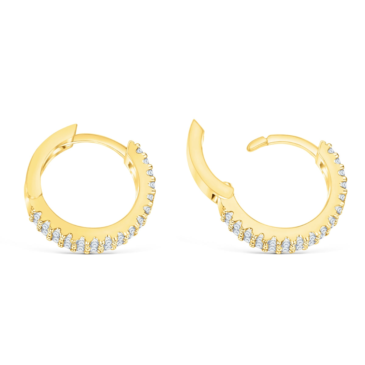 Double Row Huggie Bridal Earrings